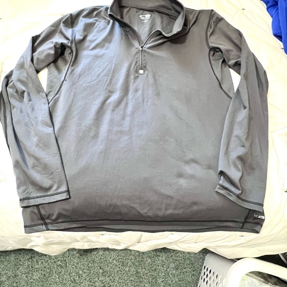 CHAMPION DARK GRAY PULLOVER ACTIVEWEAR/ RUNNING LONG SLEEVE 1/4 ZIP SHIRT #96 - Picture 2 of 6